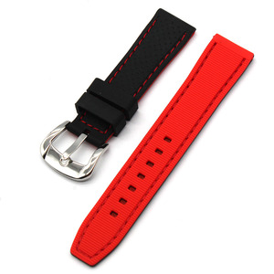 Bracelet de montre rétro bicolore personnalisé en silicone pas cher étanche noir <span class=keywords><strong>bleu</strong></span> rallye sport tropique bracelets de montre en caoutchouc vente en gros - Product Image 5