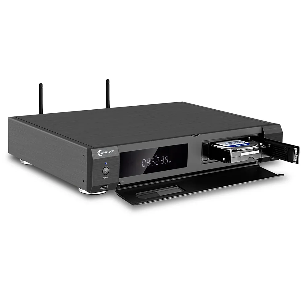 ESS9038PRO Dekoder DAC, dengan Amplifier Headphone 4 + 32GB HDR10 12Bit Set Top Box Streaming Blue-Ray 4K Kotak TV Pintar 3D dengan HDD