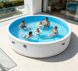 Vanace <b>Inflatable</b> <b>Pool</b> with Sofa and Cup Holders Outdoor Lounge <b>Pool</b> - Product Image 1