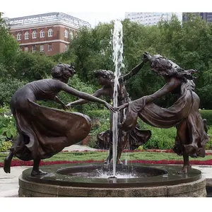 Открытый Высокое качество украшения сада фонтан в натуральную величину женщина с длинными волосами скульптура