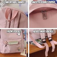 Mignon sac à dos sac d'école esthétique avec pendentif en peluche accessoires, adapté aux filles, étudiants