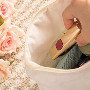 Bolsa de viaje de maquillaje de algodón de belleza, bolsa de cosméticos de lona con cremallera dorada al por mayor con logotipo personalizado de borla - Product Image 2