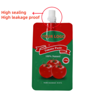 Vente en gros Sac d'emballage liquide à fond plat avec bec verseur pour sauce ketchup mayonnaise