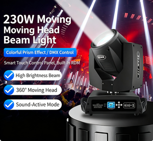 Projecteur à tête mobile Sharpy Beam 350W 14r, anneau halo RGBW 3-en-1, super lumineux, prisme circulaire à 24 facettes, DMX512 E27 90 CRI, pour discothèque - Product Image 1