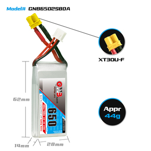 GNB GAONENG 650mAh 2S 7.4V 80C XT30 Connector FPV LiPo Battery untuk Brushless 90mm hingga 130mm FPV Racing Torrent 110 Q - Product Image 3