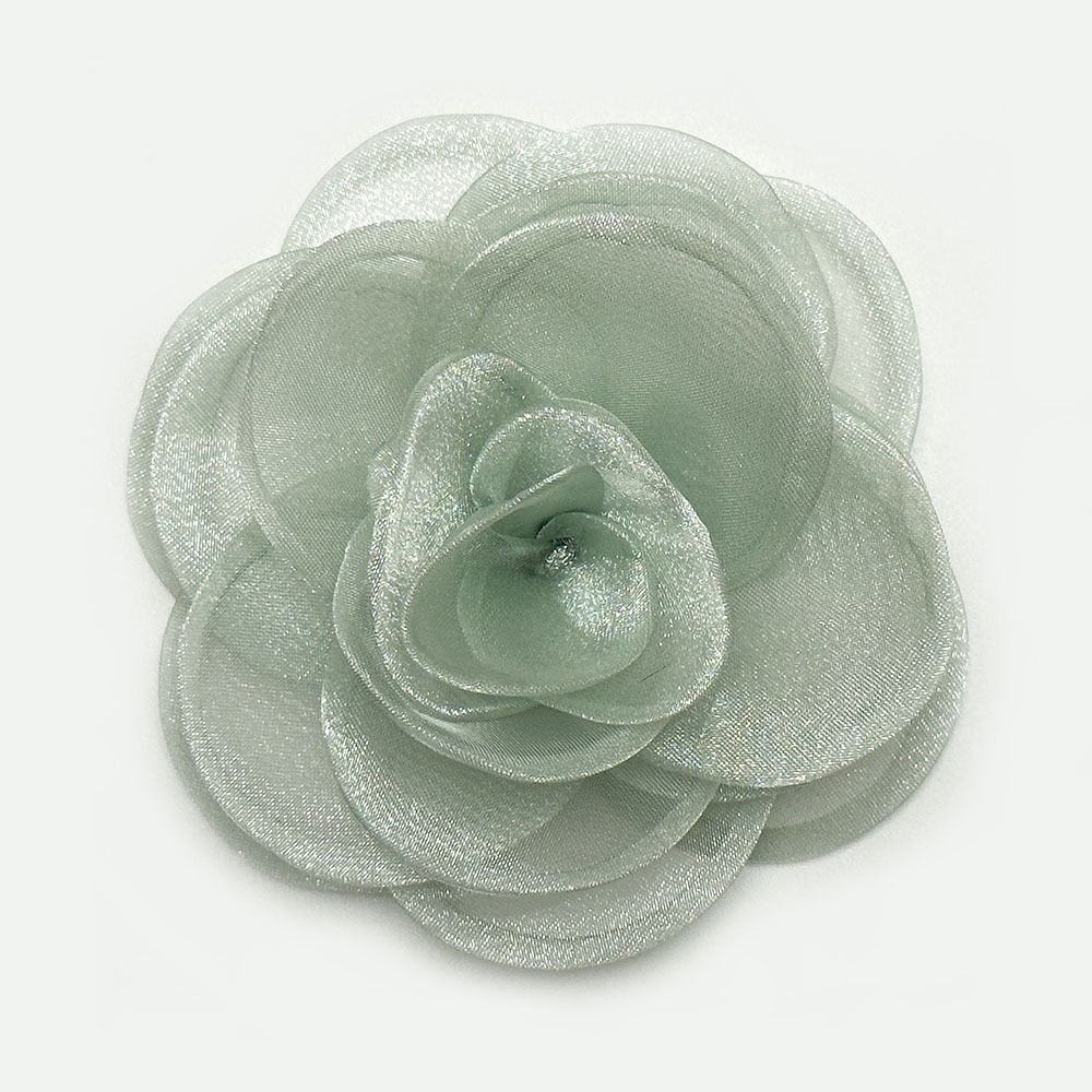 42 mint green - 10cm organza roasted border flower
