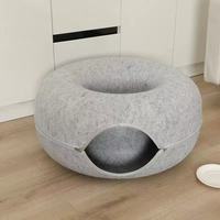 Lit beignet pour chat toutes saisons avec pneu de couchage Tunnel pour chat Meubles de maison pour animaux de compagnie pour les soins des chats