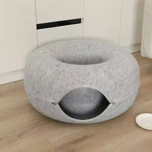 Tutte le stagioni Donut letto per gatti con pneumatici per dormire in feltro Tunnel per gatti mobili per animali domestici per la cura del gatto - Product Image 4
