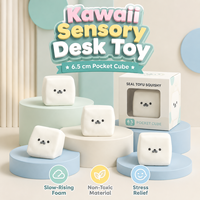 Jouet Squishy Tofu en forme de phoque à remontée lente, ultra-doux et malléable, balle anti-stress avec visage mignon pour enfants et adultes