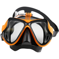 Masque de plongée professionnel avec lampe torche sous-marine et caméra, double lentille, verre trempé, certifié CE
