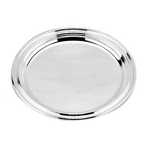 Petit plateau de service rond en bois de 140 mm de diamètre, décoratif avec des perles, plateau de restaurant pour le service des aliments - Product Image 1
