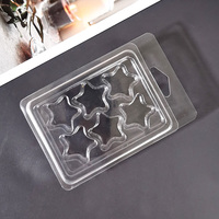 Zeqiu Wachsbox 6-Fächer Pentagramm-Druck PET Transparente Aromatherapie-Kerzen Kleine Zubehör-Aufbewahrung Gel-Verpackung Fünfzackig