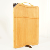 Planche à découper en bois de bambou, outil de boucher multifonctionnel, intelligent et Unique avec aiguisoir de couteaux 1 pièce
