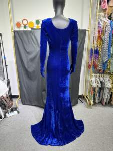 Envío Directo Otoño Invierno manga larga de talla grande ropa de mujer elegante Sexy fiesta de cumpleaños boda hasta el suelo abertura lateral <span class=keywords><strong>Dr</strong></span> - Product Image 6