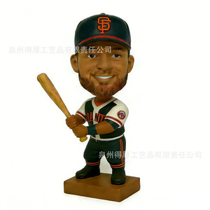 Baseball <b>Bobblehead</b> Doll Swing Pose Sports Gift Figure Customizable Resin Souvenir - Product Image 1