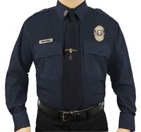 Chemise uniforme de garde de sécurité à manches longues en poly coton Patch de broderie personnalisé Transport médical vêtements de travail chemises bleues tactiques
