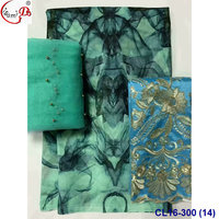 Tissu en coton imprimé doux Lisami Rts swiss Voile 2 yards + 2 yards de broderie en filet + 5 yards de tissu en coton imprimé somalien soudanais Toub