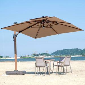 Foshan Factory Direct Outdoor Solar Powered LED Parasol con soporte de <span class=keywords><strong>madera</strong></span> para jardín Muestra gratis y precio bajo - Product Image 1