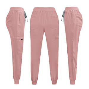 Conjuntos de Uniformes Médicos Unisex, Top de Manga Corta con Cuello en V y Bolsillos, Pantalones con Cordón, Uniformes de Hospital, Tejido de Algodón, Poliéster y Elastano - Product Image 6