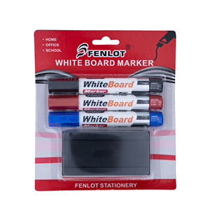 Rotulador borrable seco para escuela/oficina con logotipo personalizado más vendido, rotulador de pizarra blanca, 3 colores, plástico Material borrable, tinta negra y roja - Product Image 1