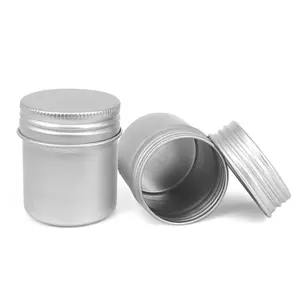 小圆形金属容器圆形化妆品样品金属容器铝金属螺丝顶部锡罐