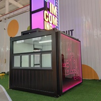 Kiosque de Vente Mobile Café & Bar en Conteneur Acier, Adapté aux Parcs, Cafés, Restaurants, Hôtels et Maisons