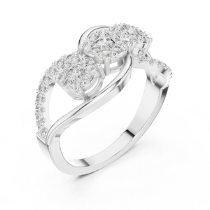 Anillo de Diamantes Plateado, Joyería Elegante y Brillante para Mujer, Ideal para Bodas, Compromisos, Fiestas y Regalos - Product Image 2