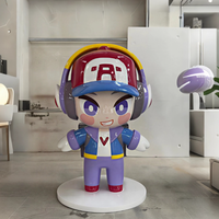 Sculptures personnalisées de personnages de jeux IP en FRP, peintes, étanches, mignonnes, statues de mascotte de fille anime, présentoir tendance pour magasin de jouets