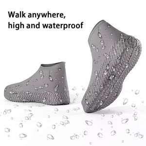 Yeni 1 çift silikon su geçirmez ayakkabı çocuk yetişkin aşınmaya dayanıklı taşınabilir yağmur suyu kapakları yağmurlu günler için ayakkabı koruyucu kullanımlık - Product Image 2