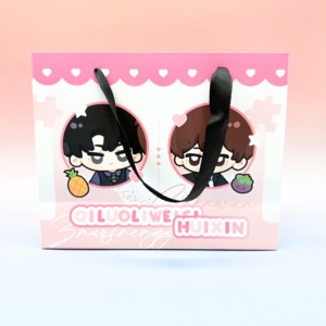 Borsa per la spesa in cartone Kraft marrone stampata su misura con manici artistici del supermercato per regalo alimentare con il tuo - Product Image 2