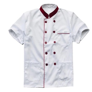 <b>Chef</b> Uniform Short Sleeve White With Yellow Trim Cotton Breathable For Restaurant Kitchen Workwear Men Women - Product Image 5