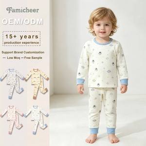 Pyjama en coton pour garçons, ensemble imprimé dessin animé, manches longues, confortable, pour tout-petits, fabrication OEM, <span class=keywords><strong>marque</strong></span> personnalisée, faible MOQ - Product Image 1