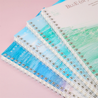 Carnet spirale A5, 65 feuilles, 80 g/m², thème plage océanique, 4 motifs, pages lignées, papeterie scolaire pour étudiants, vente en gros