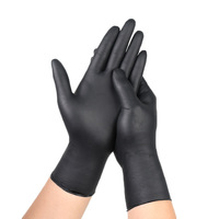 Gants en nitrile noirs jetables de haute qualité, imperméables, de qualité alimentaire, pour usage domestique, origine Chine, emballage 4g