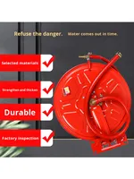 Enrouleur de tuyau d'incendie 20/25/30m, Tuyau d'eau pour boîte d'incendie et auto-sauvetage, Capacité 10-100kg, Bords de 1,5mm pour système de protection incendie d'usine