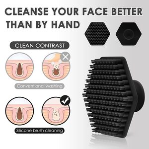 Brosse nettoyante portable en silicone Vanshe pour barbe, pour hommes et femmes, nettoyage en profondeur, exfoliant doux, noir, pour le visage et la maison - Product Image 4