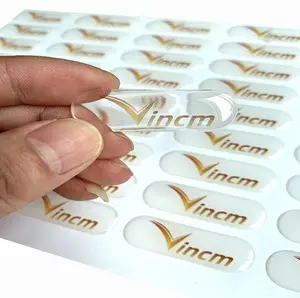 Manufacture Custom Waterproof 3D Clear Transparent Crystal Diamond Epoxy Sticker