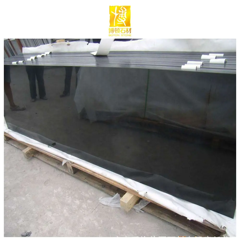 BOTON STONE Hot Sales Cheap Price Polished China Shanxi Countertops Slabs Absolute Black Granite