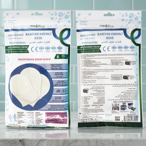 Gants de lavage MED-COVER 85 GSM non tissés certifiés CE, fournitures médicales, blanc, 8/10 pièces/paquet, protection barrière - Product Image 3