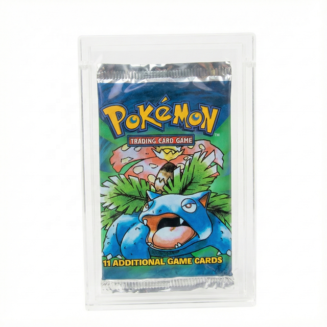 Magnetic Clear Acrylic Booster Pack Case Display Box for Pokemon TCG Cards Heavy Duty Protective Holder Custom Storage Stand