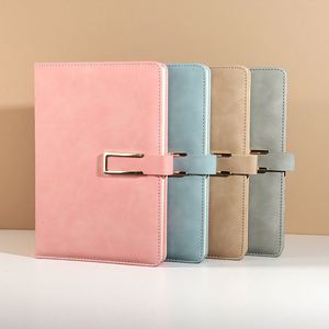 Embossed Thick Pu Leather PP Budget Design Planner Cute Journal 100 Sheets Notebook Magnetic Buckle Customizable Hardcover A5 - Product Image 2