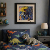 Affiche murale en plastique lenticulaire 3D, animation à effet de bascule, paysage changeant, impression artistique animale pour la décoration de la maison, de la chambre à coucher, du salon et comme cadeau