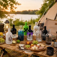 Botella de Vidrio Oslo Transparente con Base Gruesa, Revestimiento Mate, Grado Alimenticio, para Vodka, Ginebra, Whisky, Tequila, Recipiente de Vidrio, Directo de Fábrica