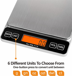 Balances <span class=keywords><strong>à</strong></span> gramme alimentaire alimentées par USB avec deux plateaux de pesée Balance de cuisine numérique 500g/0.01g 3000g/0.1g écran LCD <span class=keywords><strong>plus</strong></span> grand pour la cuisson - Product Image 3