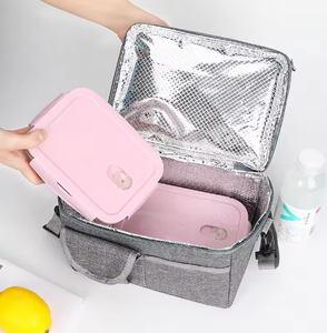 Sac à déjeuner isotherme portable personnalisé en gros, en tissu Oxford, double couche, fermeture éclair, grande capacité, imperméable - Product Image 4