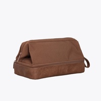 Trousse de Toilette de Voyage Double Compartiment en Cuir PU Tendance, Personnalisable pour Femme, Sac à Maquillage en Toile Écossaise avec Poignée