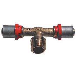 Raccord en T mâle 3/4 x 20 pour connexion de plomberie en tuyauterie multicouche - Product Image 1