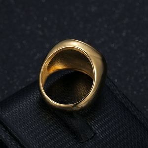 Rotary Club Badge <b>Ring</b> Gold Plated <b>Titanium</b> Steel Men's Jewelry Gift Round Shield Design Geometric Shape JZ104 - Product Image 4