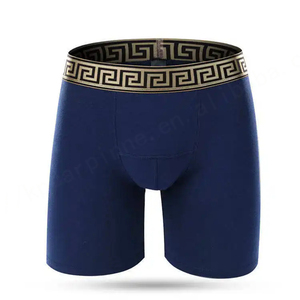 Nueva marca 95% algodón 5% spandex hombres pierna larga Boxer ropa interior de tiro medio más nuevo diseño hombres Boxers ropa interior pantalones cortos - Product Image 5