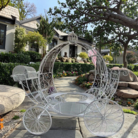 Grand chariot de cendrillon blanc personnalisable chariot de cheval de citrouille royale accessoires de mariage décoration de table de fête thème de citrouille royale